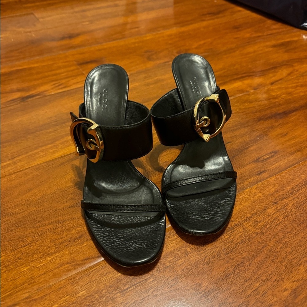 Gucci Chunky Strap and Buckle Heels